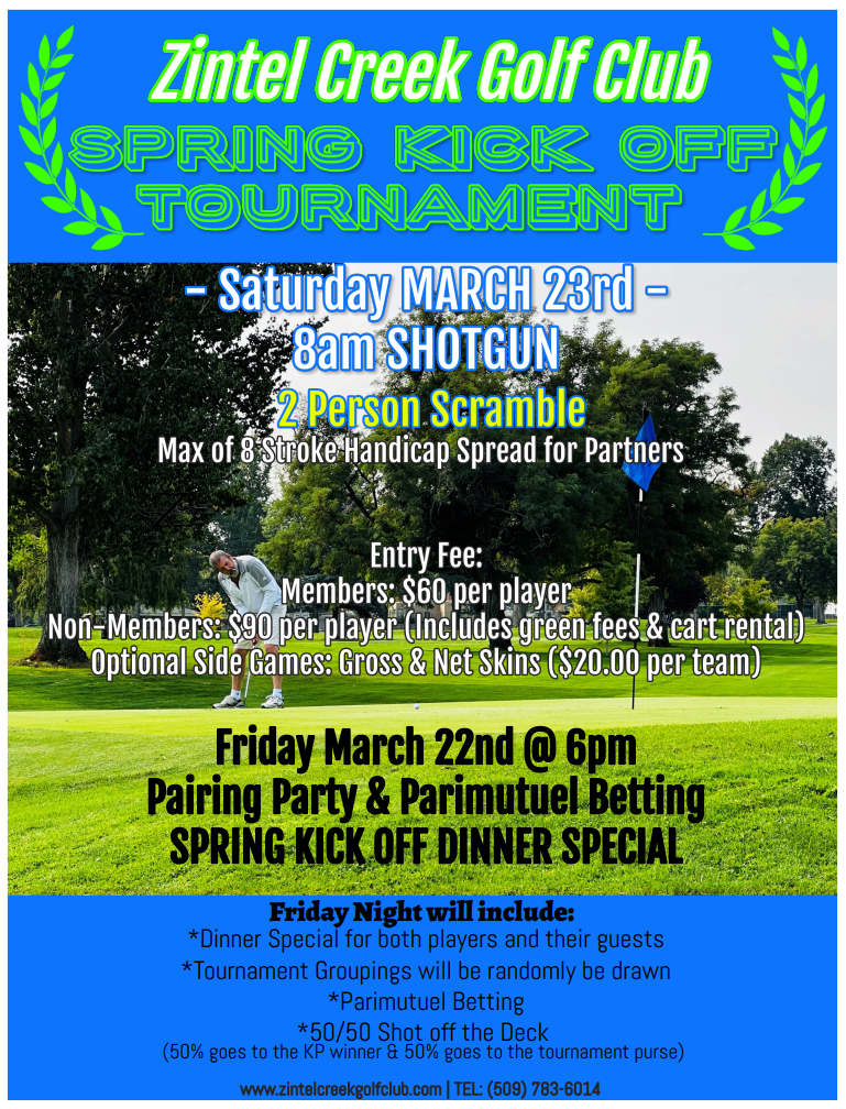 2024 Spring Kick Off Tournament • Zintel Creek Golf Club