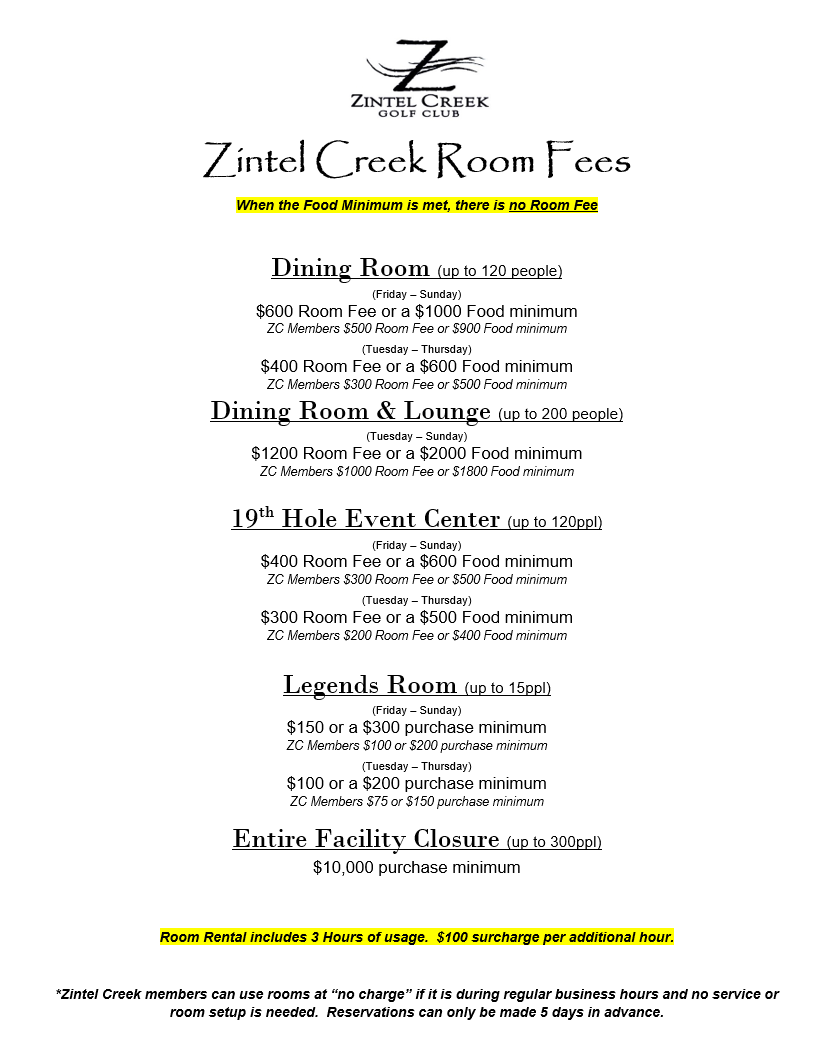 Restaurant  The EDGE Steakhouse & Sports Lounge • Zintel Creek Golf Club